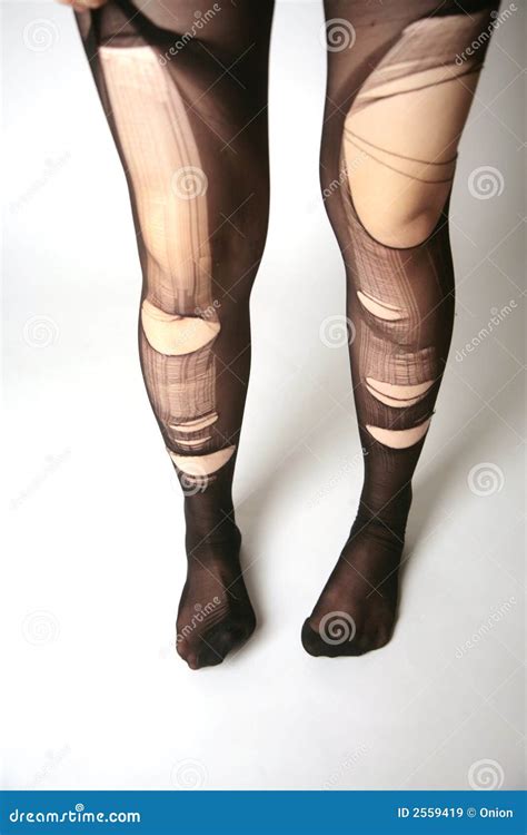 Legs With Torn Pantyhose Stock Image Image Of Woman Entice 2559419