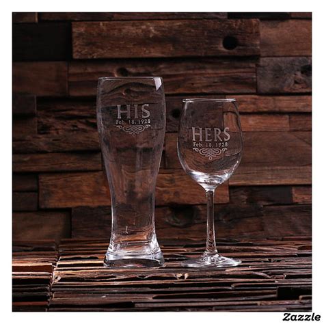 Couple S Home Bar Set Engraved Wine And Beer Glass In 2020