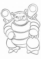 Pokemon Blastoise Coloring Pages Color Kids Printable Generation Type Water sketch template