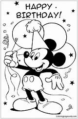 Disney Happy Birthday Pages Coloring Color sketch template