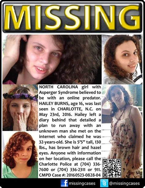 missing north carolina girl with asperger syndrome believed to be with