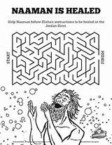 Naaman Kings Leper Healed Elisha Maze Craft Mazes Printable Servant Vbs Sharefaith Differences Korner Spot sketch template