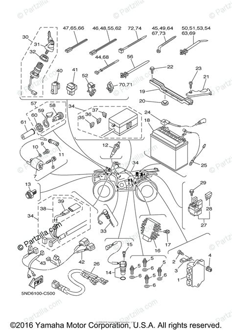 yamaha atv  oem parts diagram  electrical  partzillacom