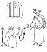 Prison Crafts Kolorowanka Acts Miraculously Christianity Calvary Uratowany Więzienia Piotr Potop Arka Noego Freed Yellowimages Sketchite sketch template