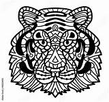 Mandala Tigre Zentangle Coloriage Visage Vecteur Tete Erwachsene Grafik Lokalisiert Gezeichnetes Doodle Linie Myloview Maquette Fichiers Rechercher Télécharger Similaires sketch template