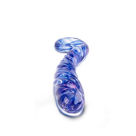 Gläs Spiral Aqua Unique Swirl Textured Glass Dildo Gläs