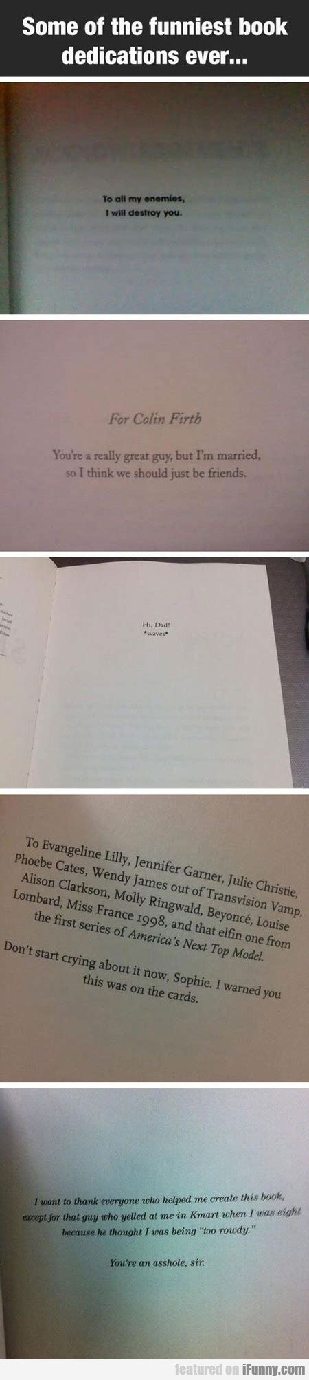 funniest book dedications  funny book dedications