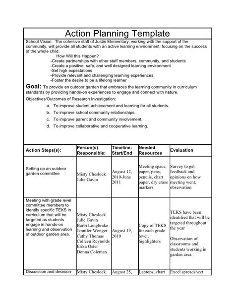 image result  elementary research template action plan template