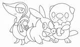 Pokemon Starters Coloring Pages Generation 5th sketch template