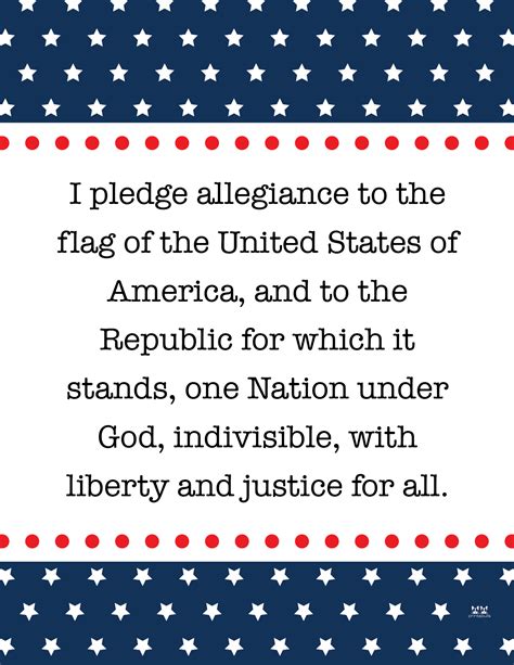 pledge  allegiance words   printables printabulls