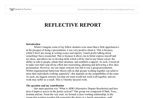 write  reflection paper   format
