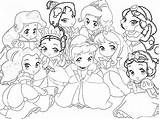 Coloring Disney Pages Princesses Princess Cute Cartoon Library Clipart sketch template