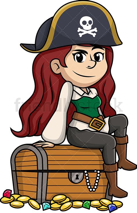 cute female pirate cartoon clipart vector friendlystock
