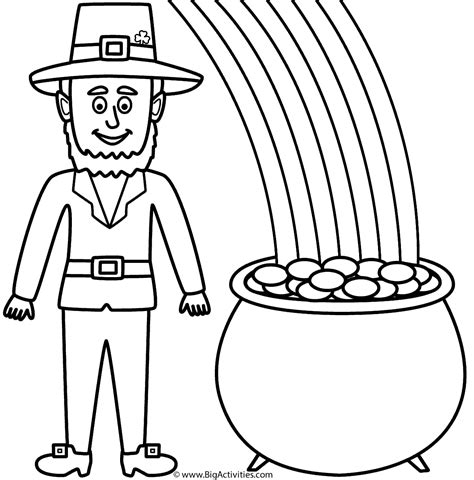 leprechaun  rainbow coloring pages  getdrawings