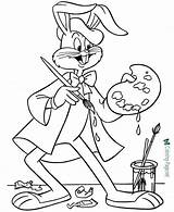 Coloring Bunny Bugs Printable Pages Cartoon Cartoons Kids Below Click sketch template