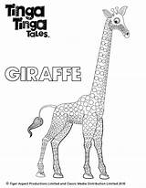 Tinga Tales Giraffe Lovin Animaux Savane Cbeebies Jungle Giraffes Naru sketch template