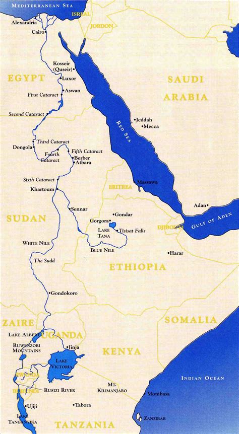 map  africa nile river valley