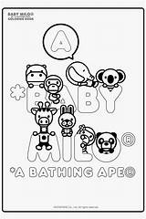 Coloring Bape Milo Baby Ape Hypebeast Bathing Book sketch template