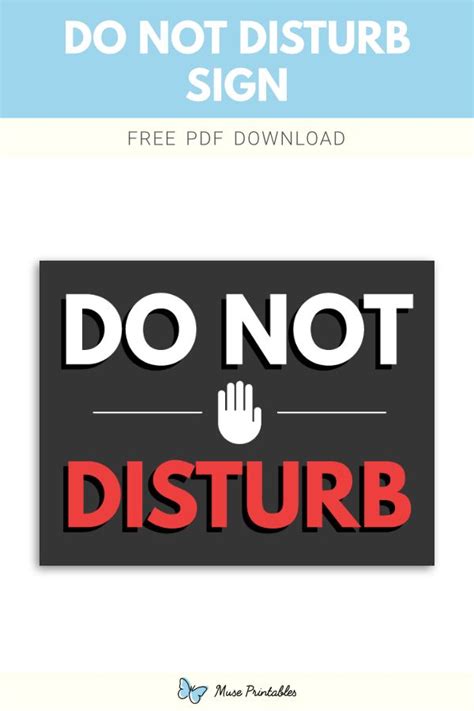 printable   disturb sign template