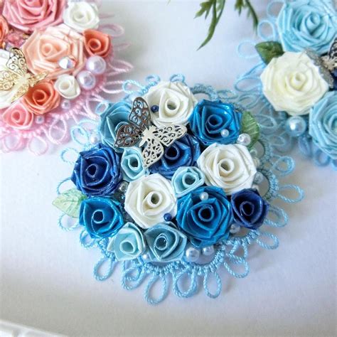 紙で作るバラのアクセサリーrozafi ブルー系ブローチ わずか3g rozafi ロザフィ 紙で作るバラのアクセサリー バラ