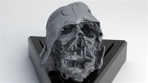 melted darth vader helmet star wars skull  print model  model