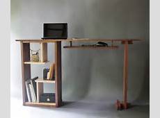 Stand Up Desk in Walnut: Modern Home Office Custom Wood Furniture