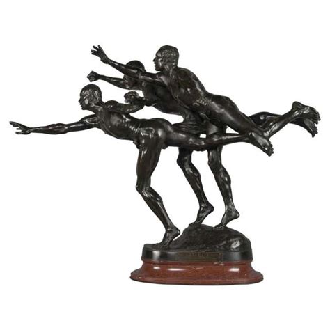 au but a patinated bronze figural group by alfred boucher french