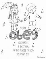 Coloring Obey Parents Children Bible Verses Color Pages Kids Printable Printables Teach House Mix Print sketch template
