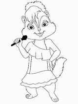 Coloring Brittany Alvin Pages Chipettes Chipmunks Print Popular Coloringhome sketch template