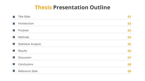table  contents professional thesis  slidemodel