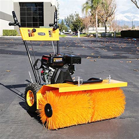 stark usa  power sweeper  hp gas broom snow dirt driveway walkway wantitall