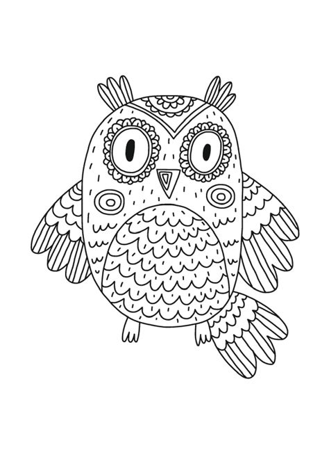mandala owl coloring page sheet   print