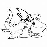 Hai Haai Haaien Kleurplaat Duikbril Ausmalbild Kostenlos sketch template