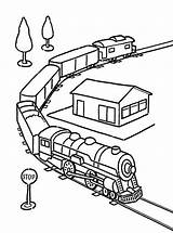 Train Coloring Pages Model Tunnel Trains Size Kids Colouring Print Color Template Passed Adult sketch template