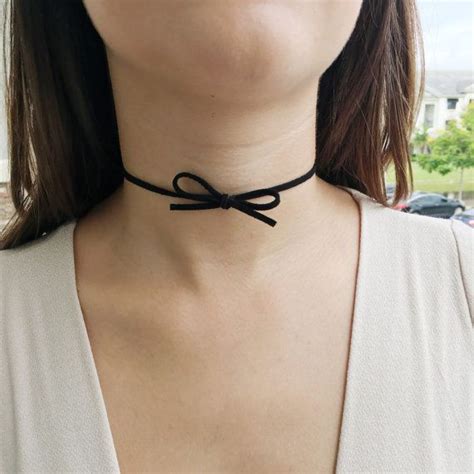 Bow Choker Black Bow Choker Bow Tie Choker Black By Y2quared Bow