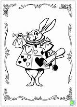 Alice Wonderland Coloring Pages Dinokids Gothic Rabbit Tag Disney Template Close sketch template