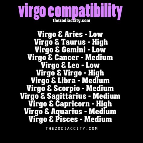 zodiac sign compatibility chart virgo go images cafe