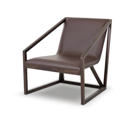 taranto modern brown leather lounge chair