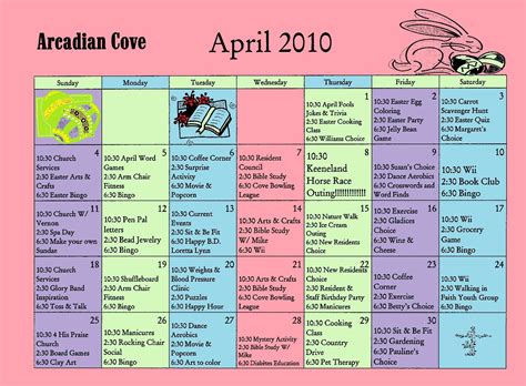 pin  jen livelaughride   activity calendars senior living activities april