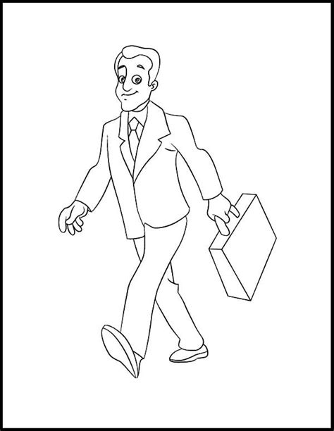business man walking confidently coloring pages  place  color