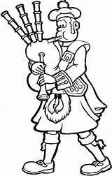 Kilt Man Coloring Pages Bagpipes Scottish Plays Scotland Template Getcolorings Kids Printable Color sketch template