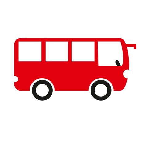 bus icon vector solid logo illustration  red color  vector