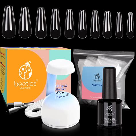 buy beetles nail tips  glue gel nail kit    nail gel  base