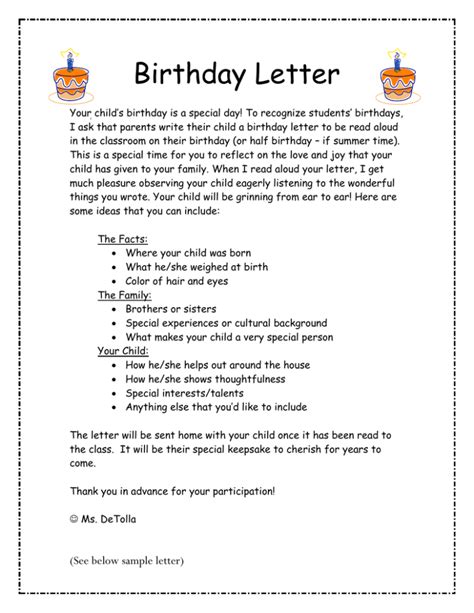 birthday letter