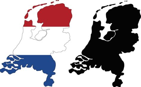 outline netherlands map element europe silhouette vector element