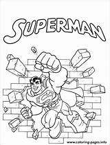 Coloring Punching Wall Superman Pages Printable sketch template