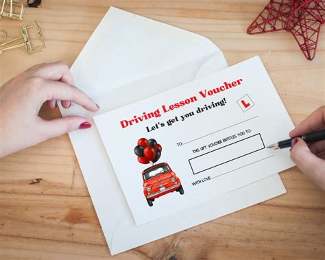 Printable Driving Lesson Voucher 16th Birthday T For Etsy Uk