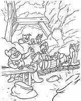 Coloring Neige Snow Blancanieves Dwarfs Enanitos Cuento sketch template
