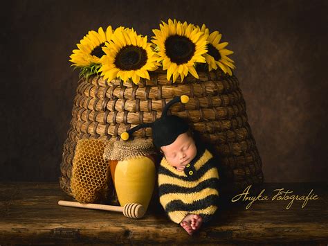 studio anyka droomfotos van slapende baby bijtjes
