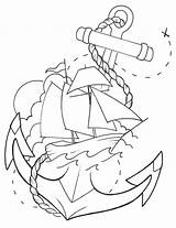 Anchor Ship Drawing Getdrawings Line sketch template